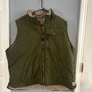 Carhartt Green Quilted Vest with High Collar
